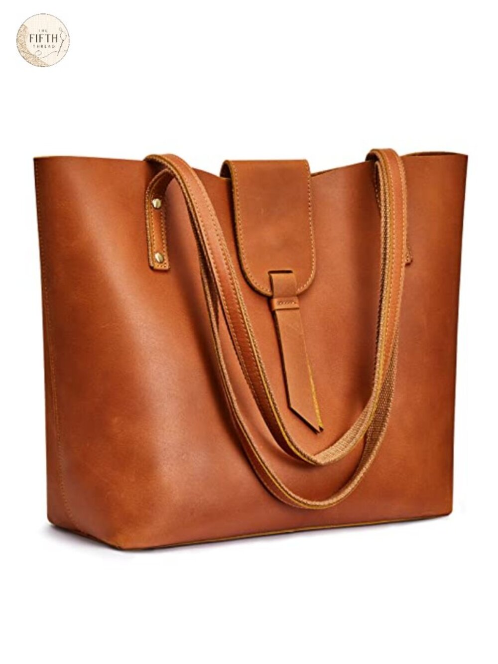 Genuine Leather Tote for Women Fits 14" Laptop Canvas Organizer Purse